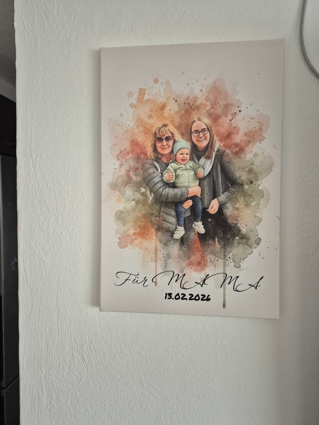 Customer photo review of Geschenk für Mama - Euer Foto als Aquarell - Persönliches Foto Geschenk