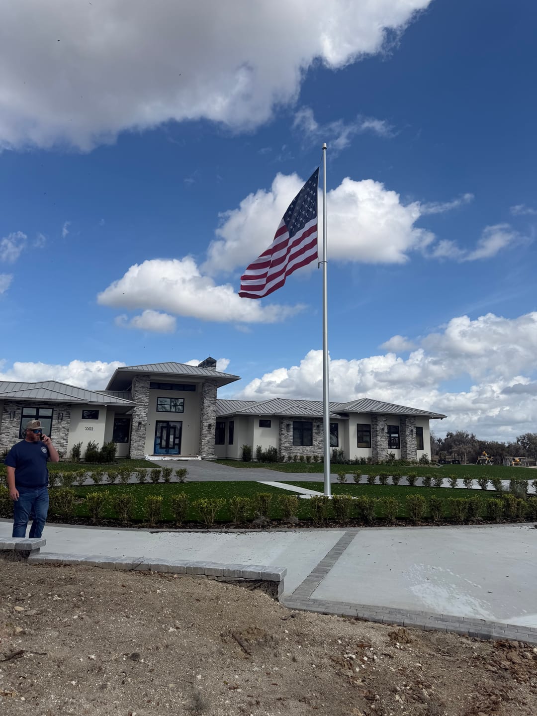Customer photo review of 40 ft. Commercial Flagpole with Internal Cable Halyard, Rated At 120 mph