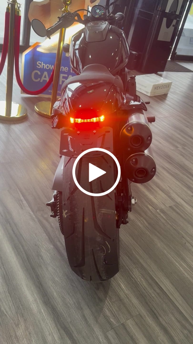Customer video review of Motorcycle License Plate Bracket with LED Signal Light