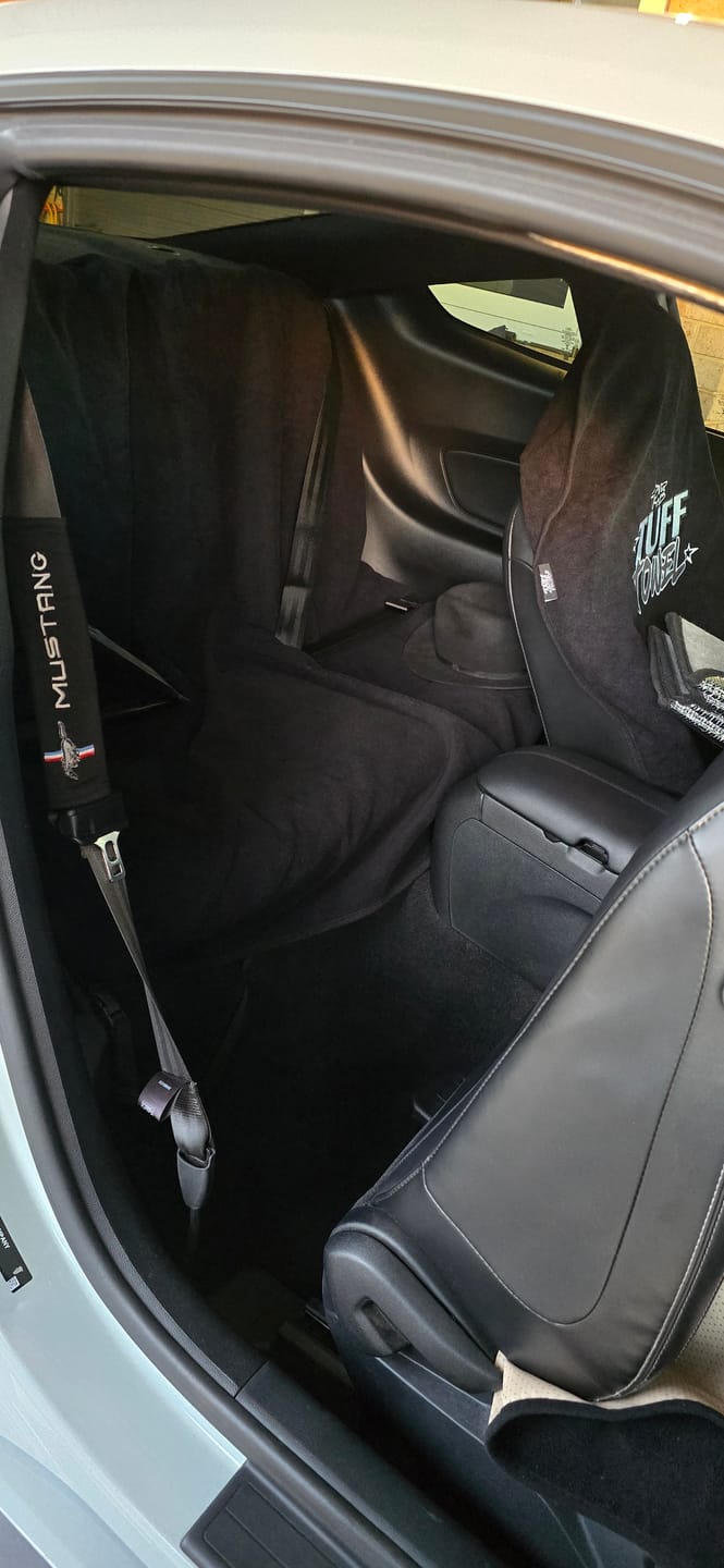 Customer photo review of Waterproof Backseat Car Towel Seat Cover