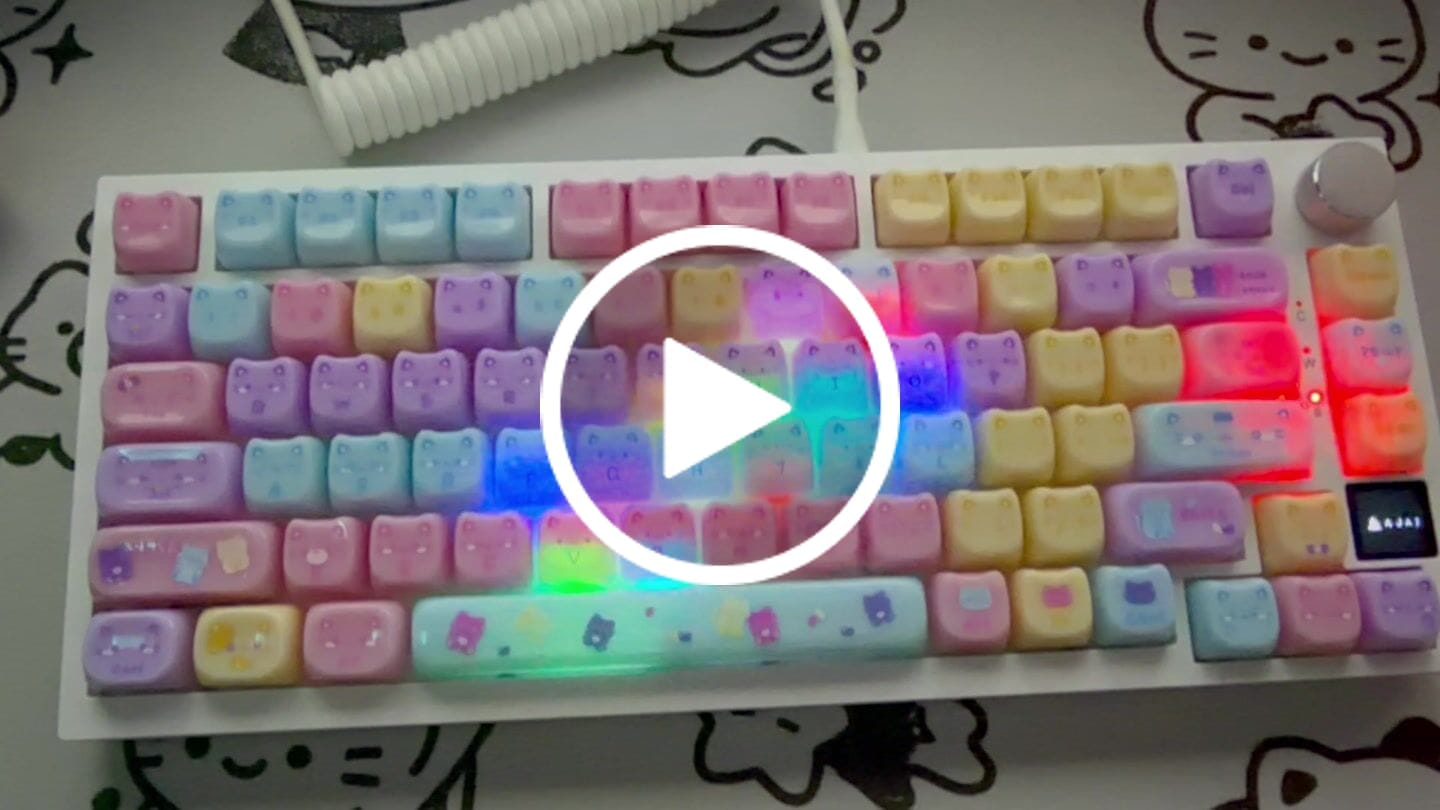 Customer video review of KiiBOOM Meow Pudding PC Keycap Set