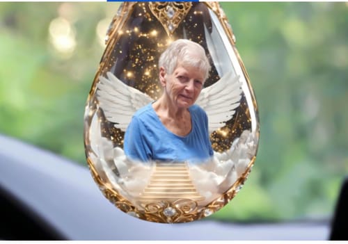 Customer photo review of Custom Photo Car Ornament - Personalized Memorial Sympathy Gifts For Loss Of Mom, Dad