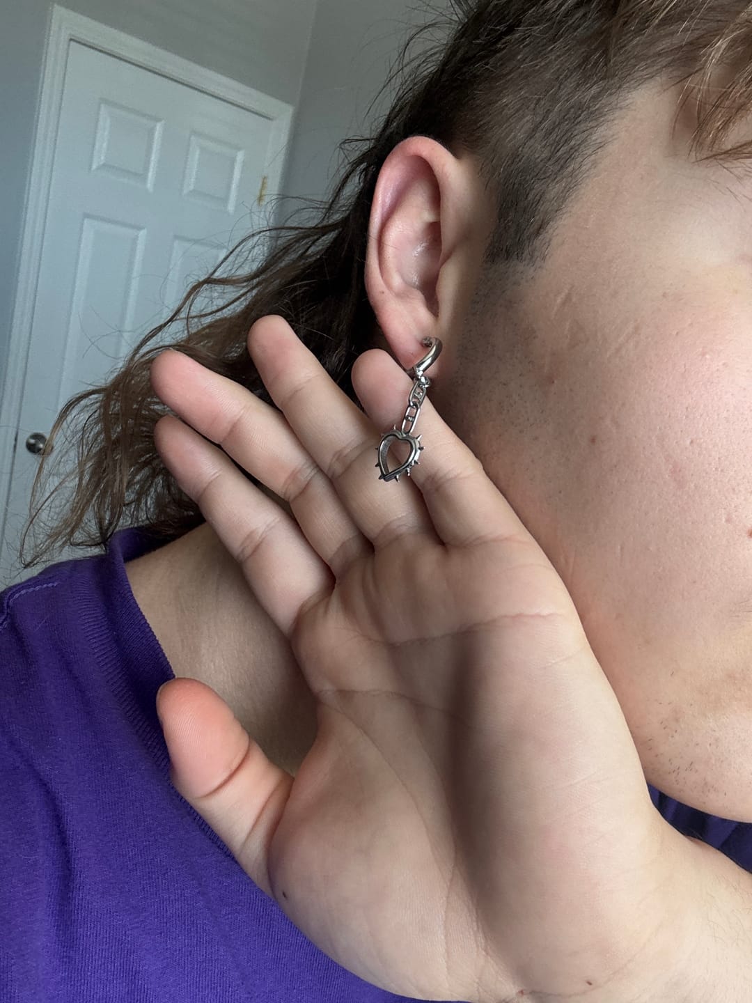 Customer photo review of SPIKE HEART EARRING
