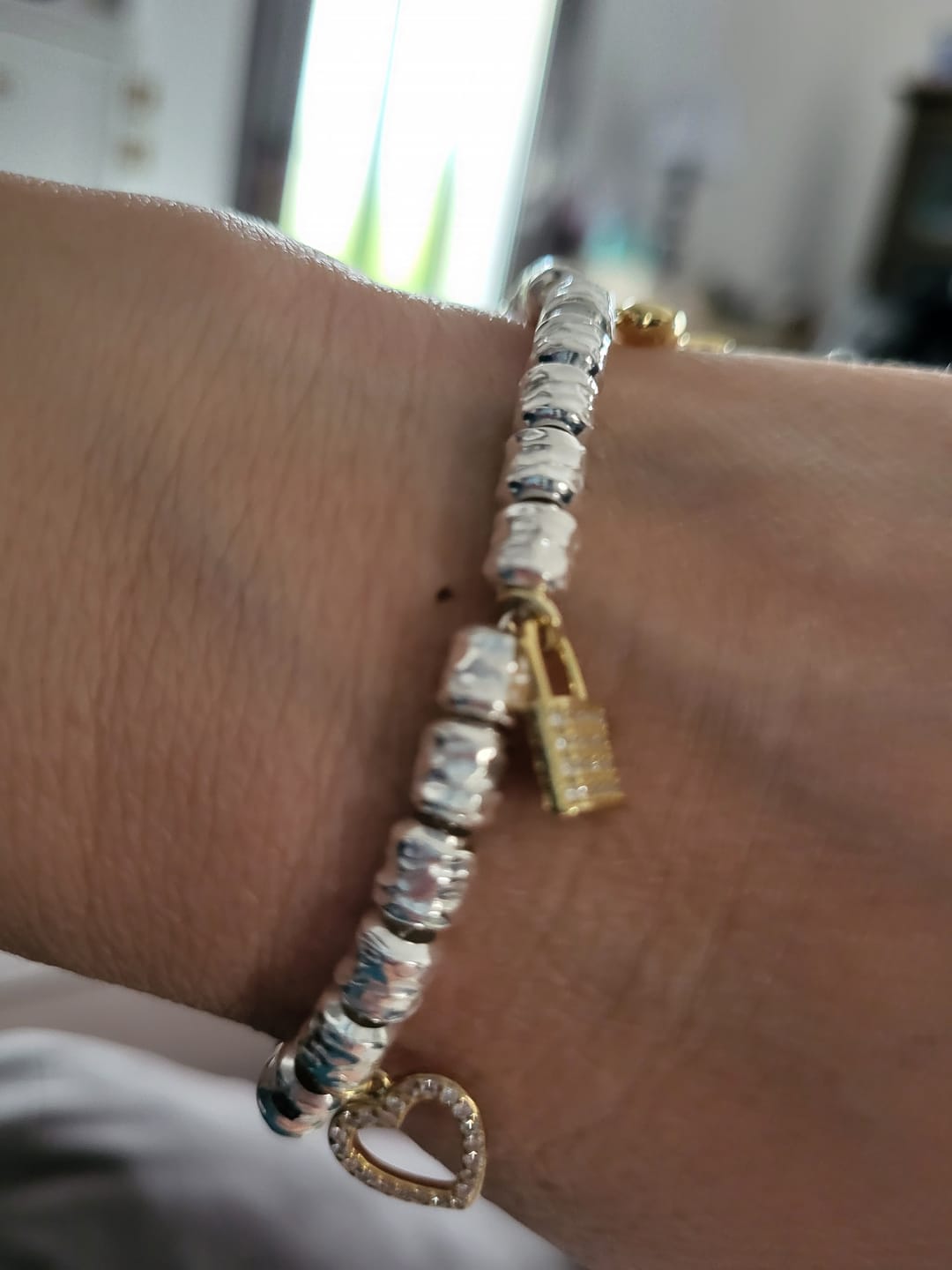 Customer photo review of Bracciale Granelli grandi e Charm