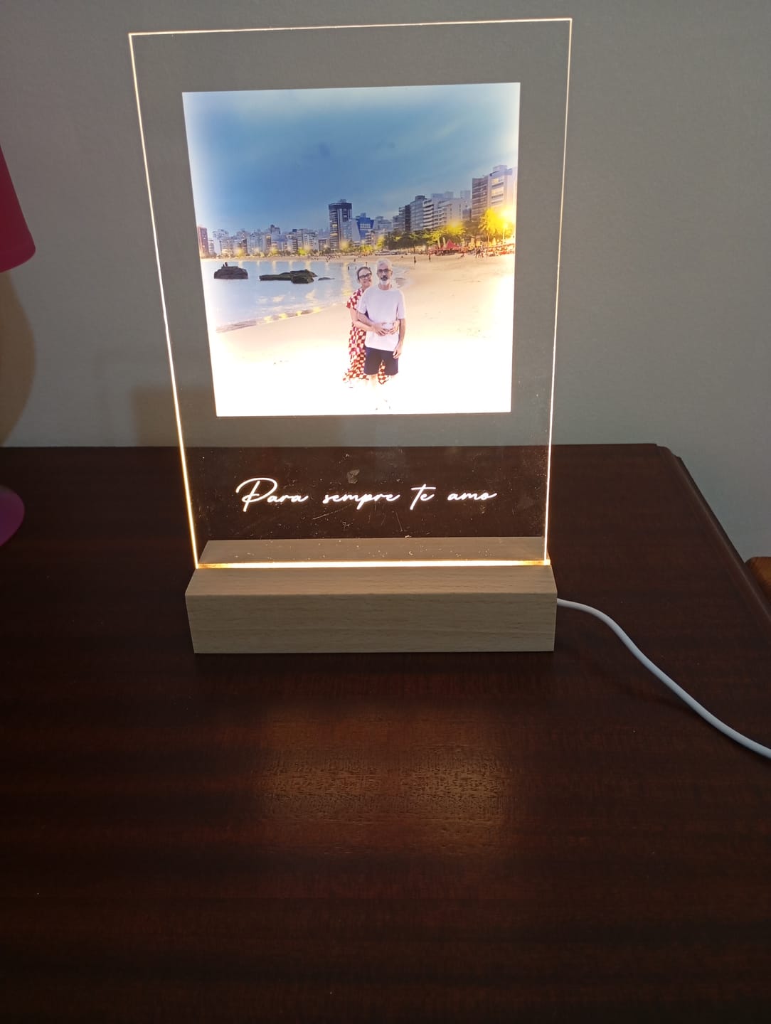 Customer photo review of Placa Frase & Fotografia Personalizável