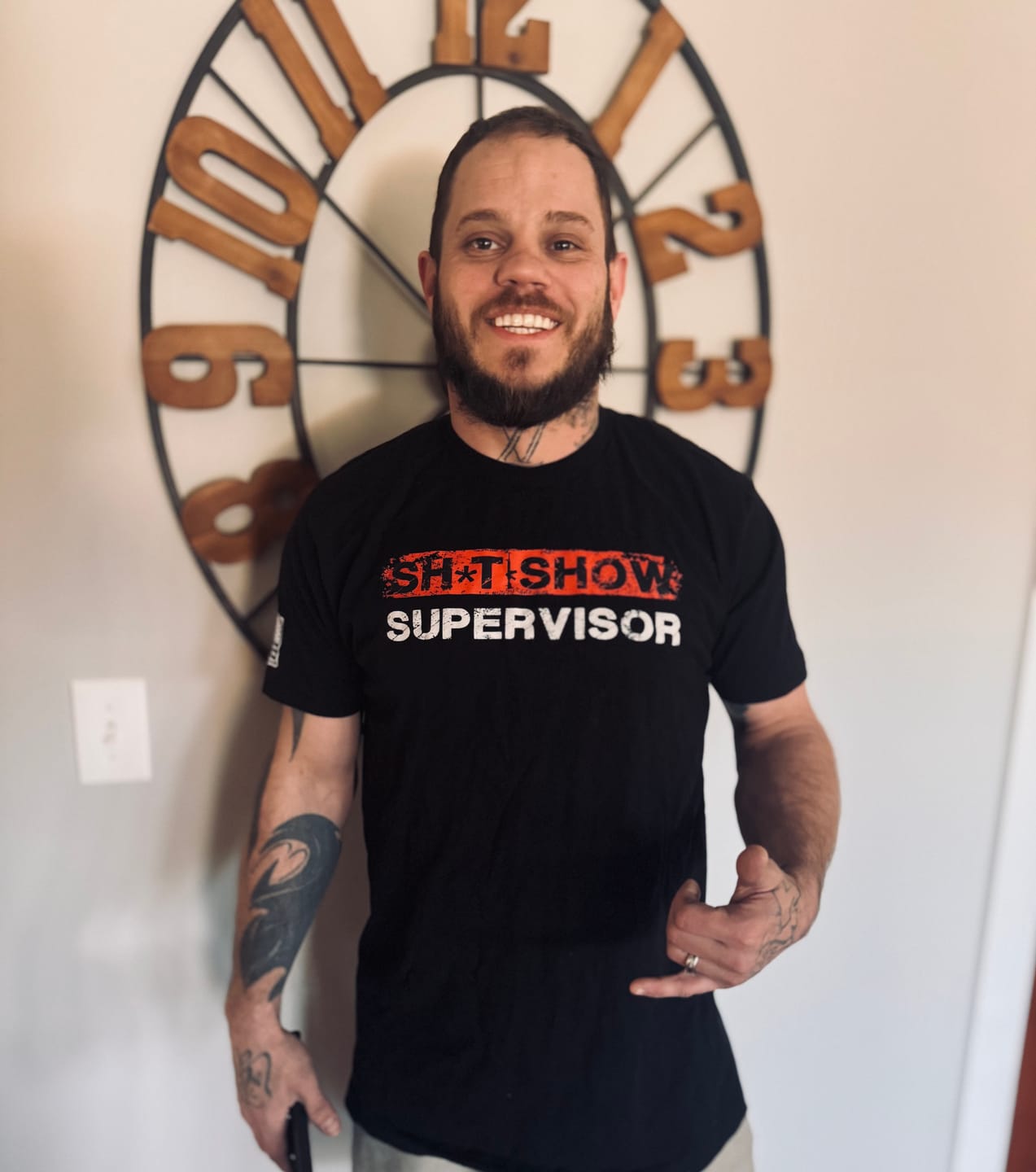 Customer photo review of Sh*t Show Supervisor T-Shirt