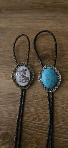 Customer photo review of Dog Bolo Tie - Dachshund Cowboy Western Accessory