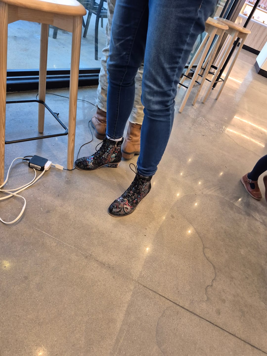 Customer photo review of Vintage Handmade Stunning Floral Ankle Boots