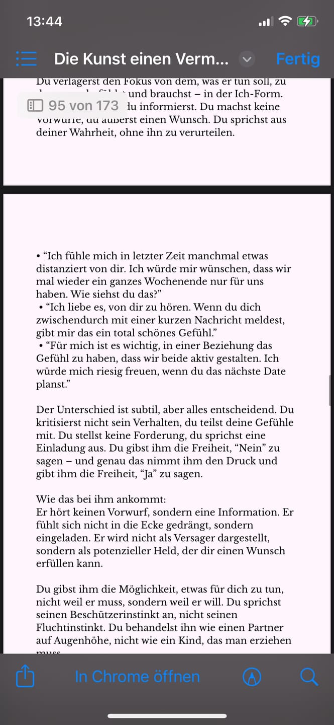 Customer photo review of E-Book: Die Kunst einen Vermeider zu erreichen