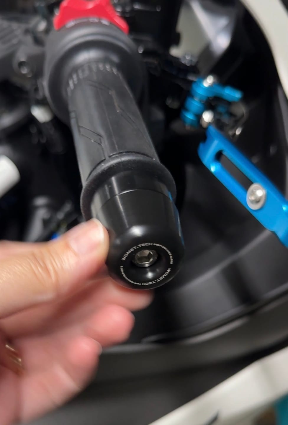 Customer photo review of Bar Ends for Yamaha R7 / R3 / MT03 & more