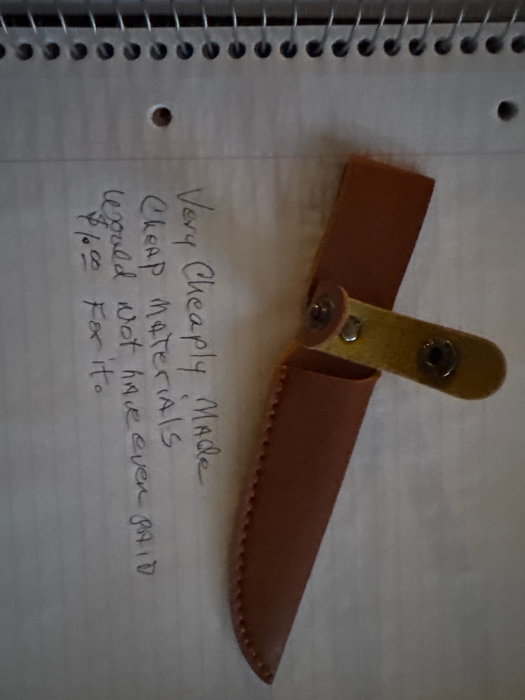 Customer photo review of Leather Knife Sheath