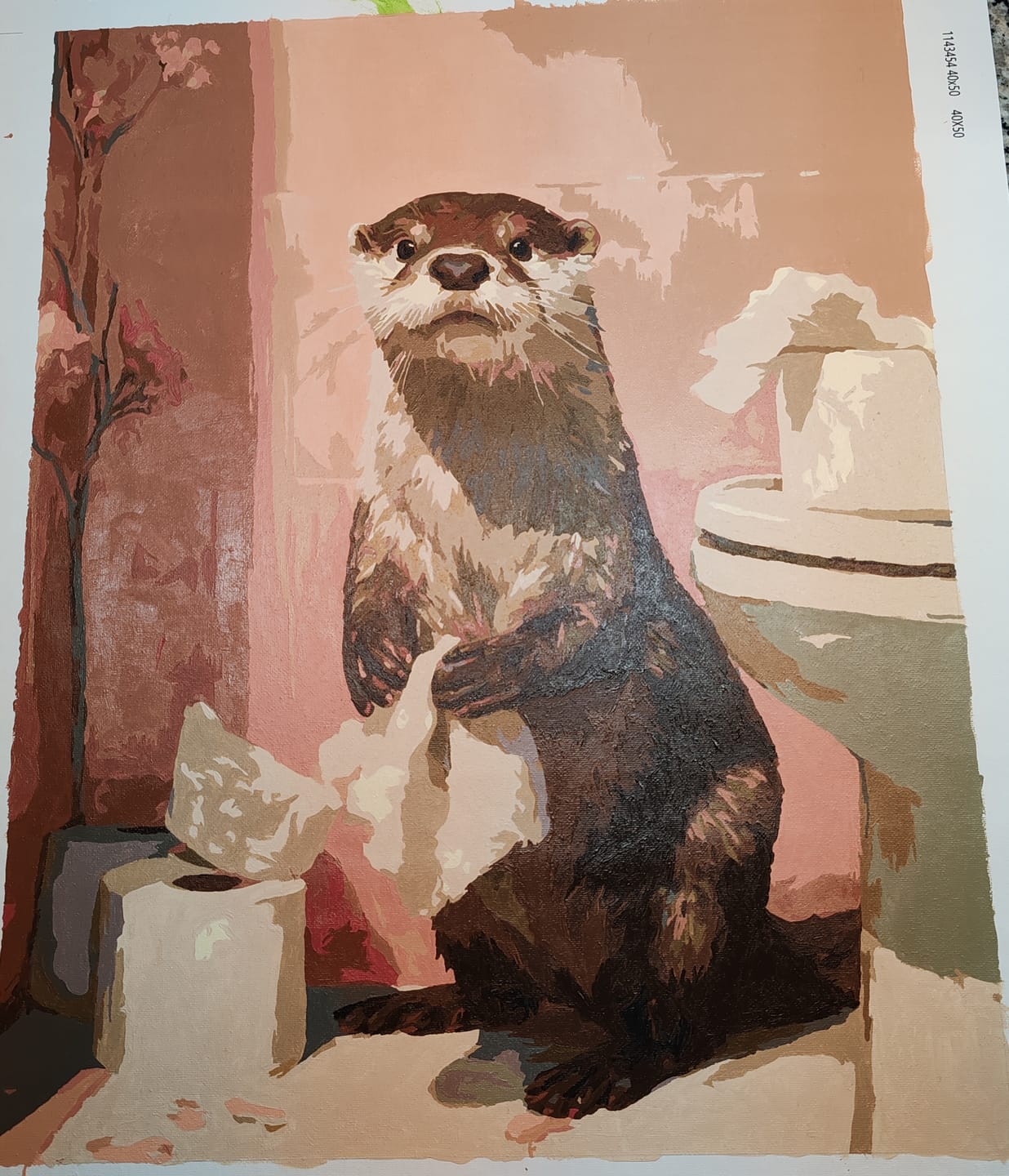 Customer photo review of Malen nach Zahlen - Otter auf der Toilette