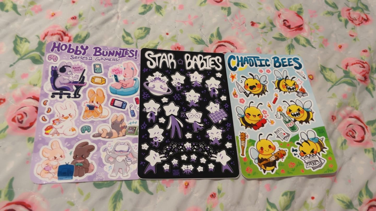 Customer photo review of Mystery Sticker Sheet Packs!