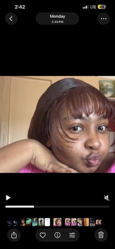 Customer photo review of CurlyMe Pre-Plucked Wear Go Glueless Reddish Brown Body Wave Hair Pre-cut Lace
