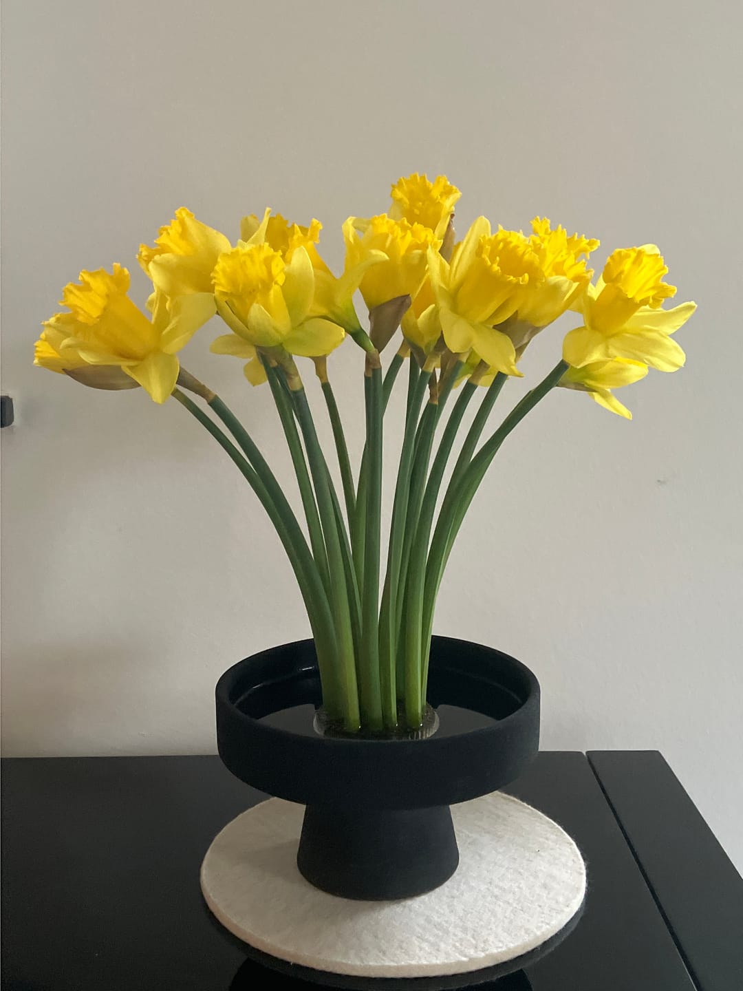 Customer photo review of Ceramic Ikebana Flower Vase – Pitch Black