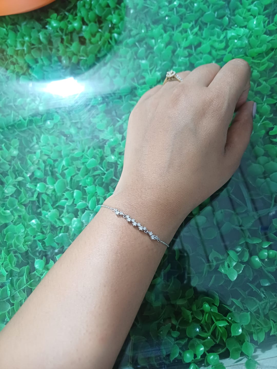 Customer photo review of Silver Beautiful Glittering Bracelet
