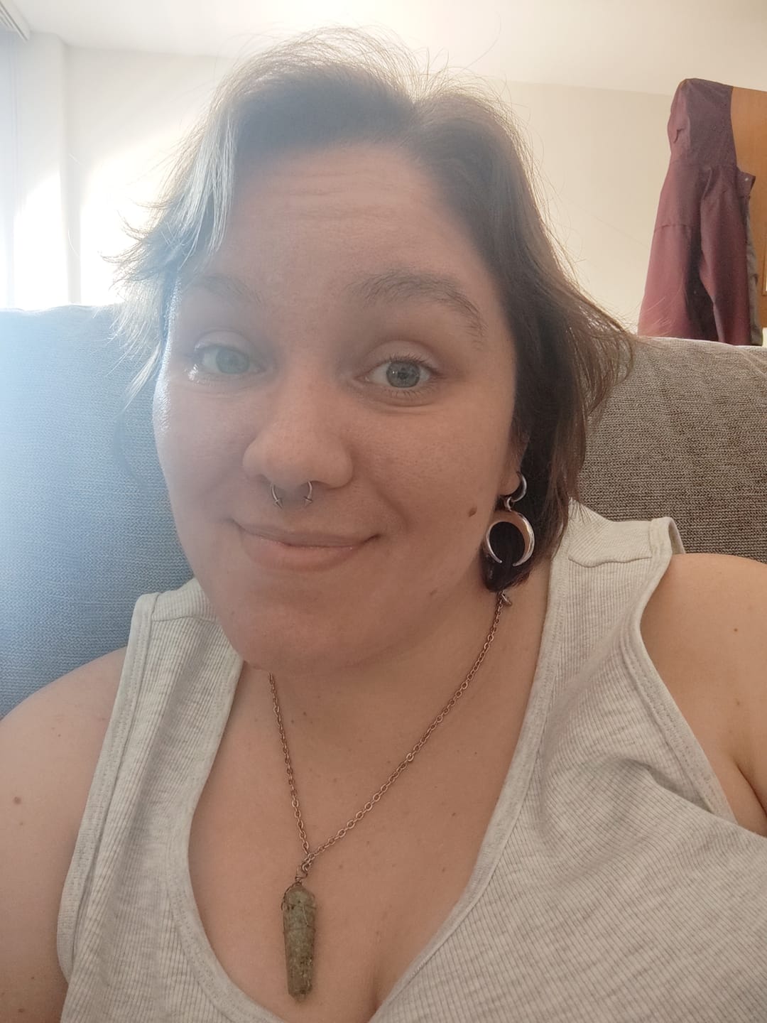Customer photo review of Crescent Moon Earrings