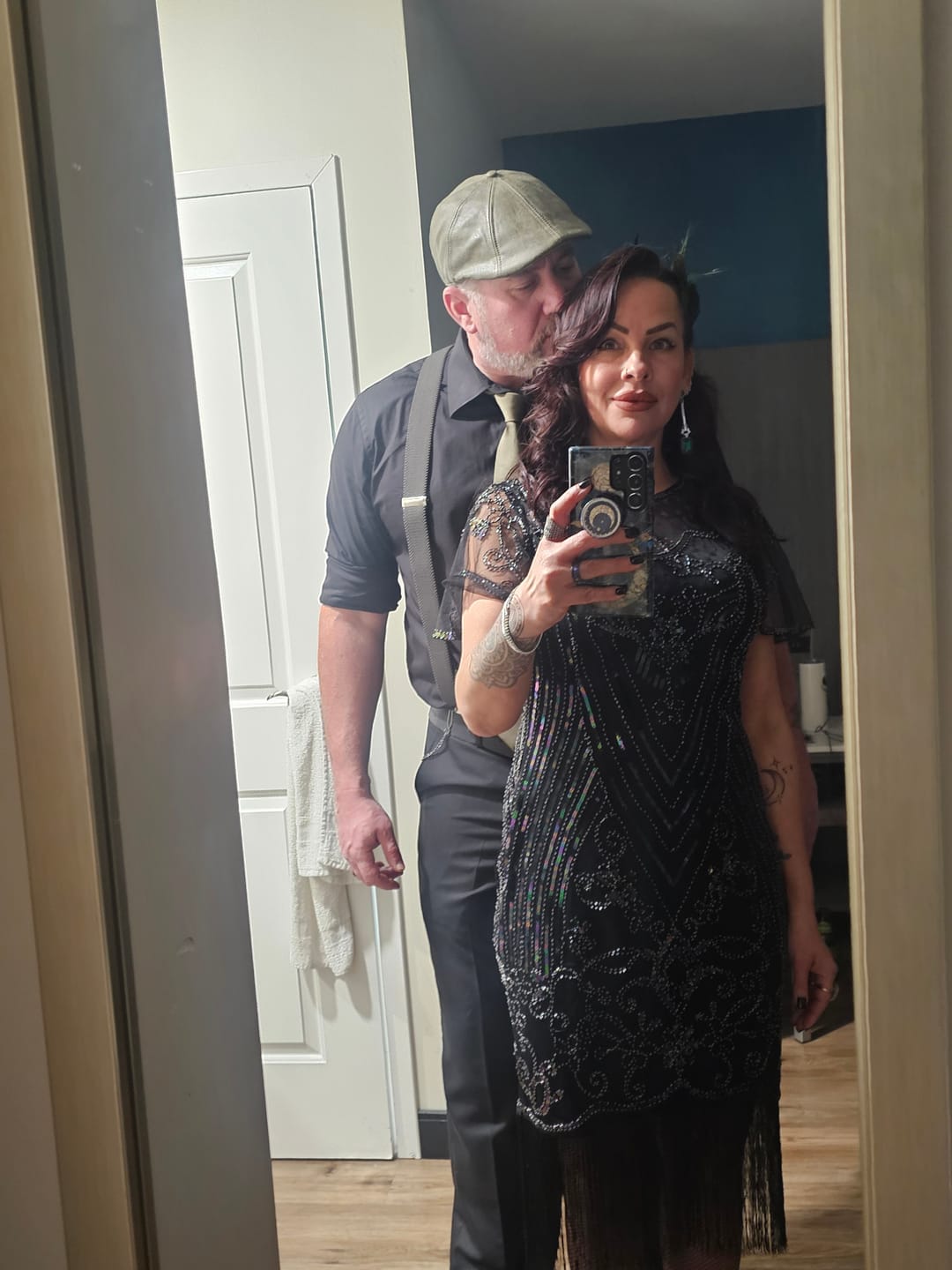 Customer photo review of Halle 1920s Flapper Dress - Black & Silver