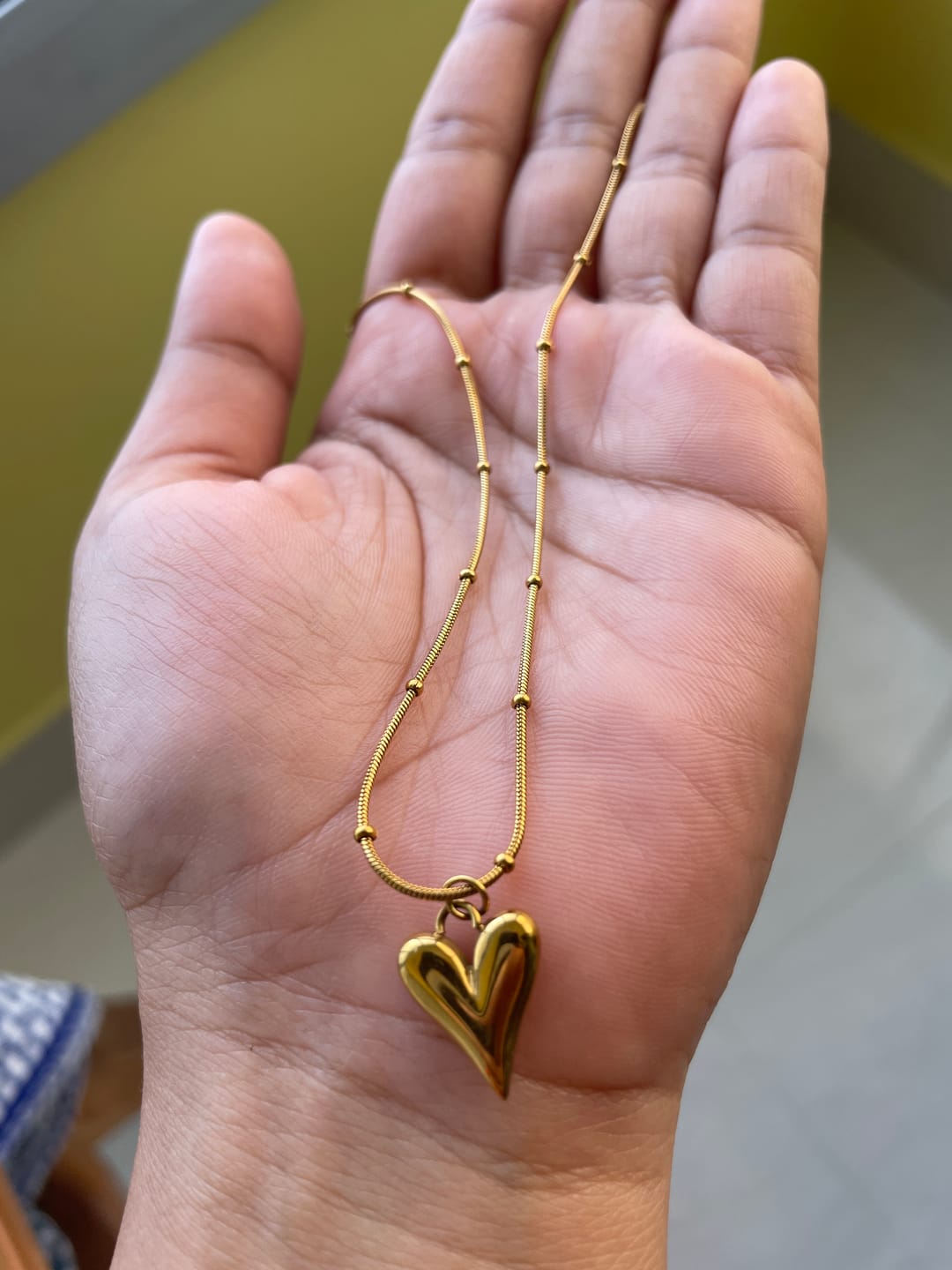 Customer photo review of Heart Ball Chain Pendant