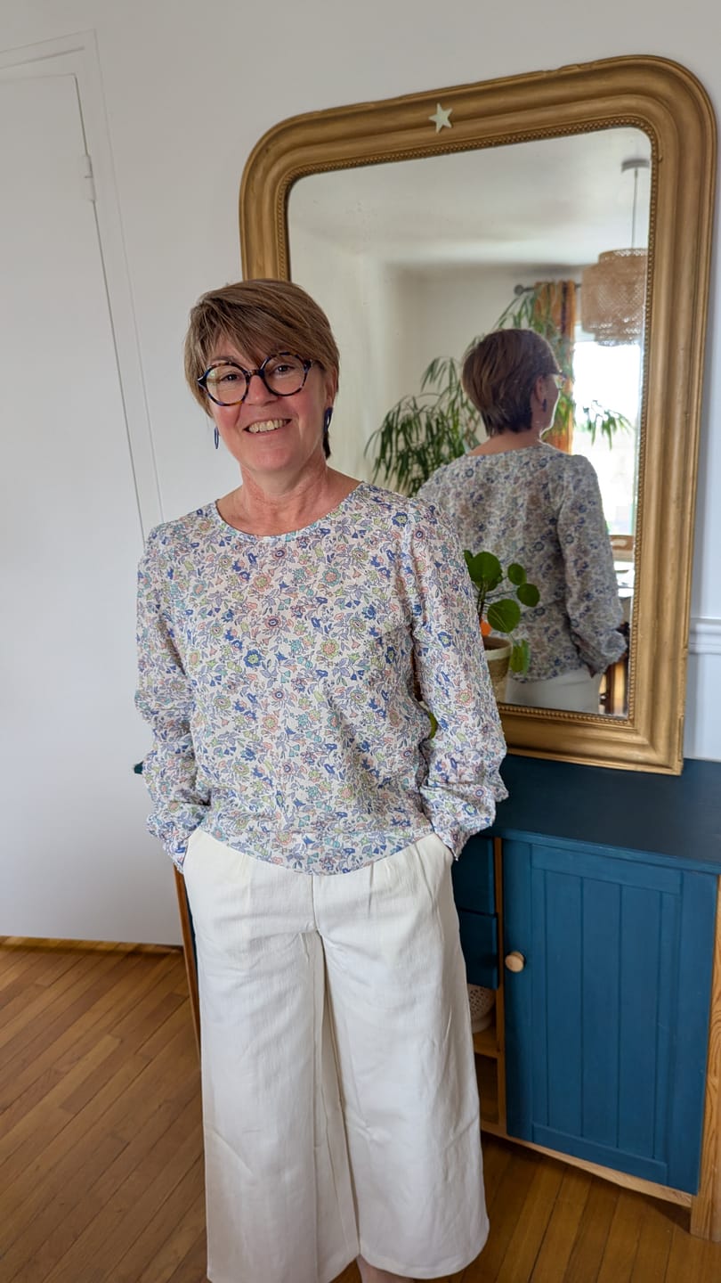 Customer photo review of Pantalon Alex - Toile coton/lin blanc cassé