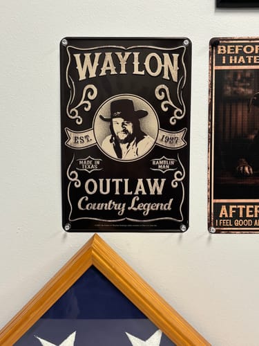 Customer photo review of Outlaw Country Legend Wall Art