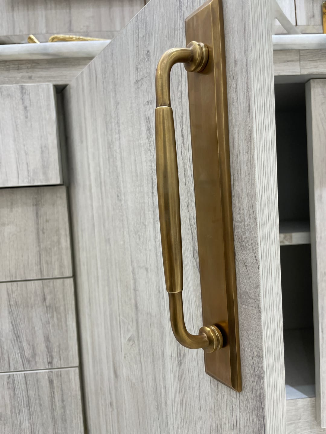 Customer photo review of Classic Cabinet Pulls with Backplate - Antique Brass