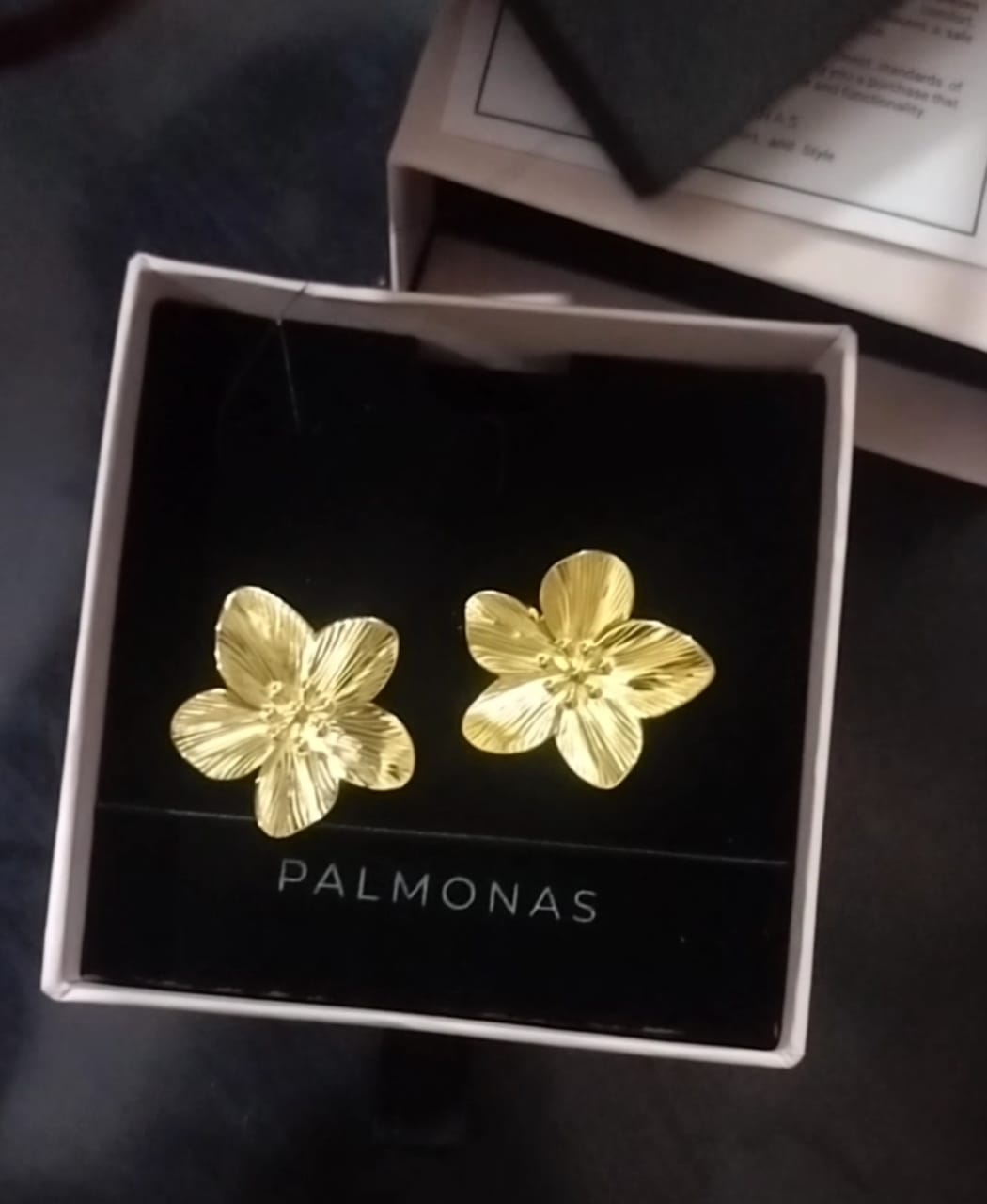 Customer photo review of Golden Blossom Earrings