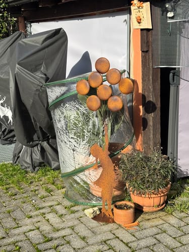Customer photo review of Bimba con Palloncini Grande in Ferro Corten Marrone Ruggine( 120x45x18 cm)