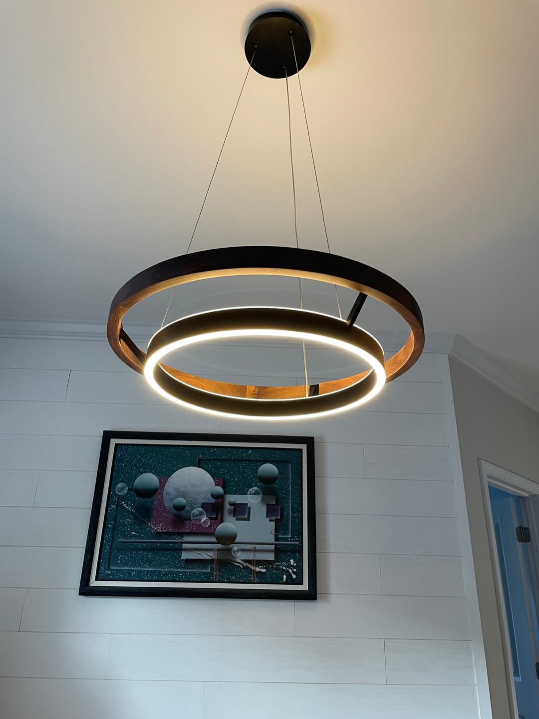 Customer photo review of WOMO Circular Led Wood Chandelier-WM2492