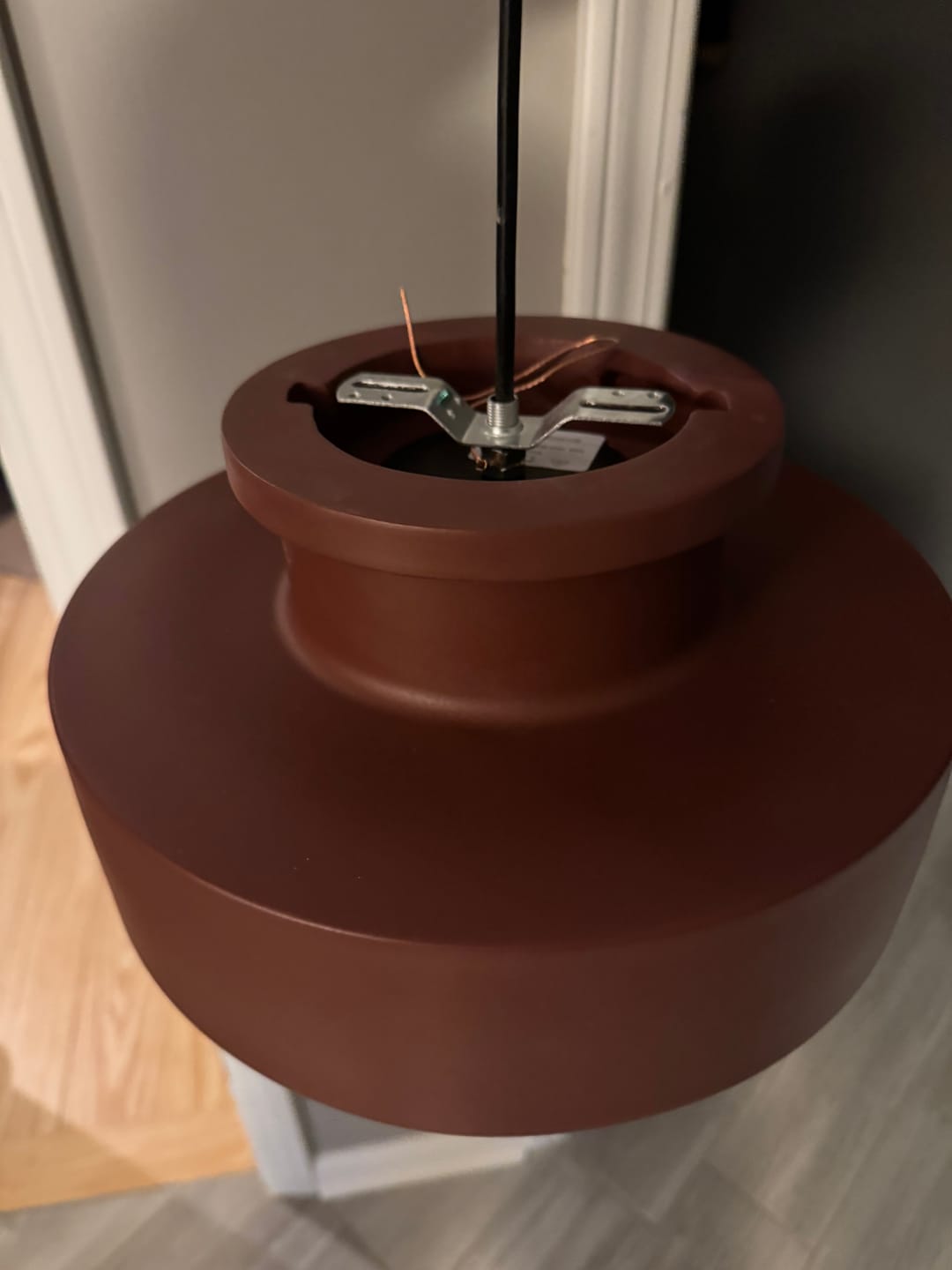 Customer photo review of Scandinavian Minimalist Red Velvet Round Single Ceiling Light