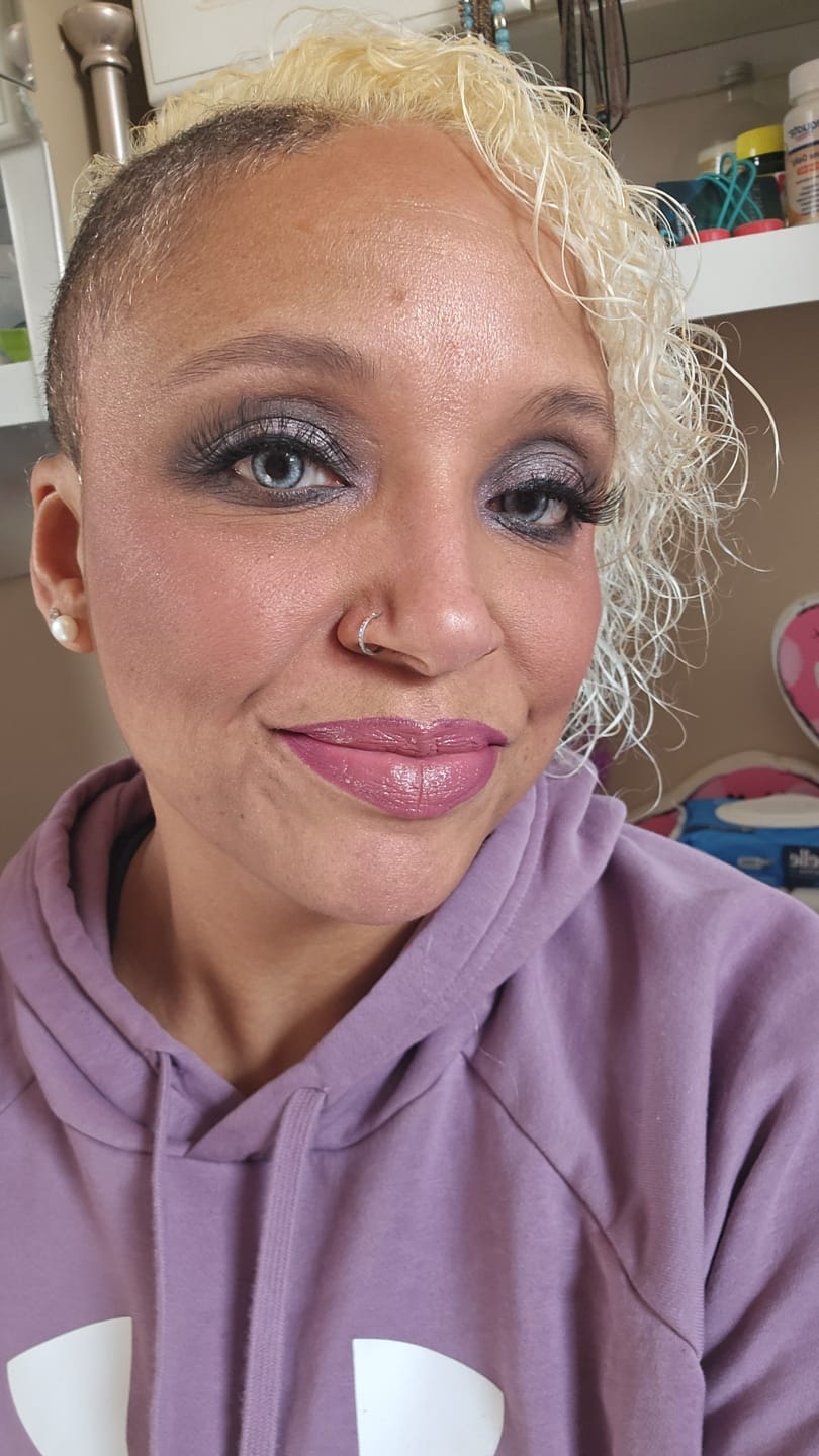 Customer photo review of Pro Crystal Gray Prescription Colored Contact Lenses