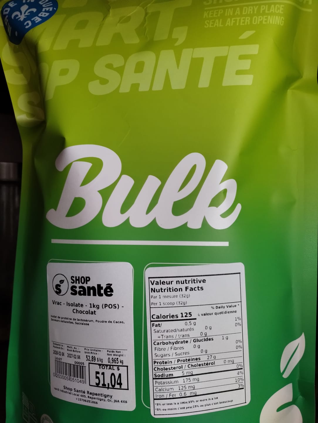 Customer photo review of Vrac - Protéine Isolate - 1lb