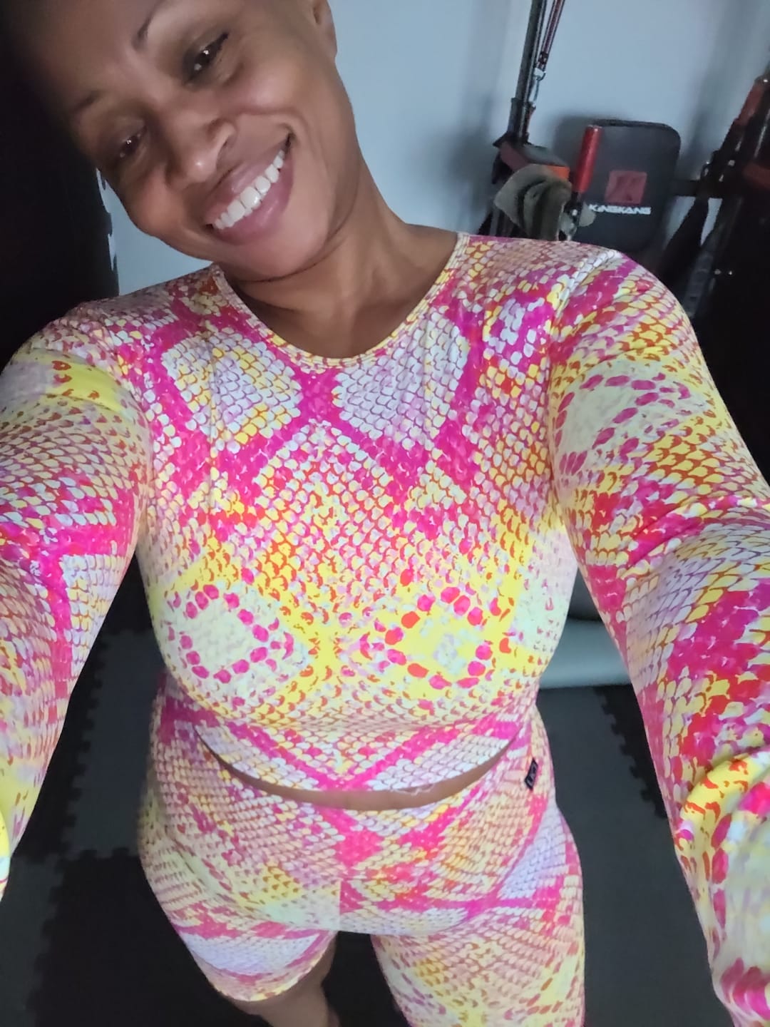 Customer photo review of Pink Lemonade High Waist Scrunch Biker Short