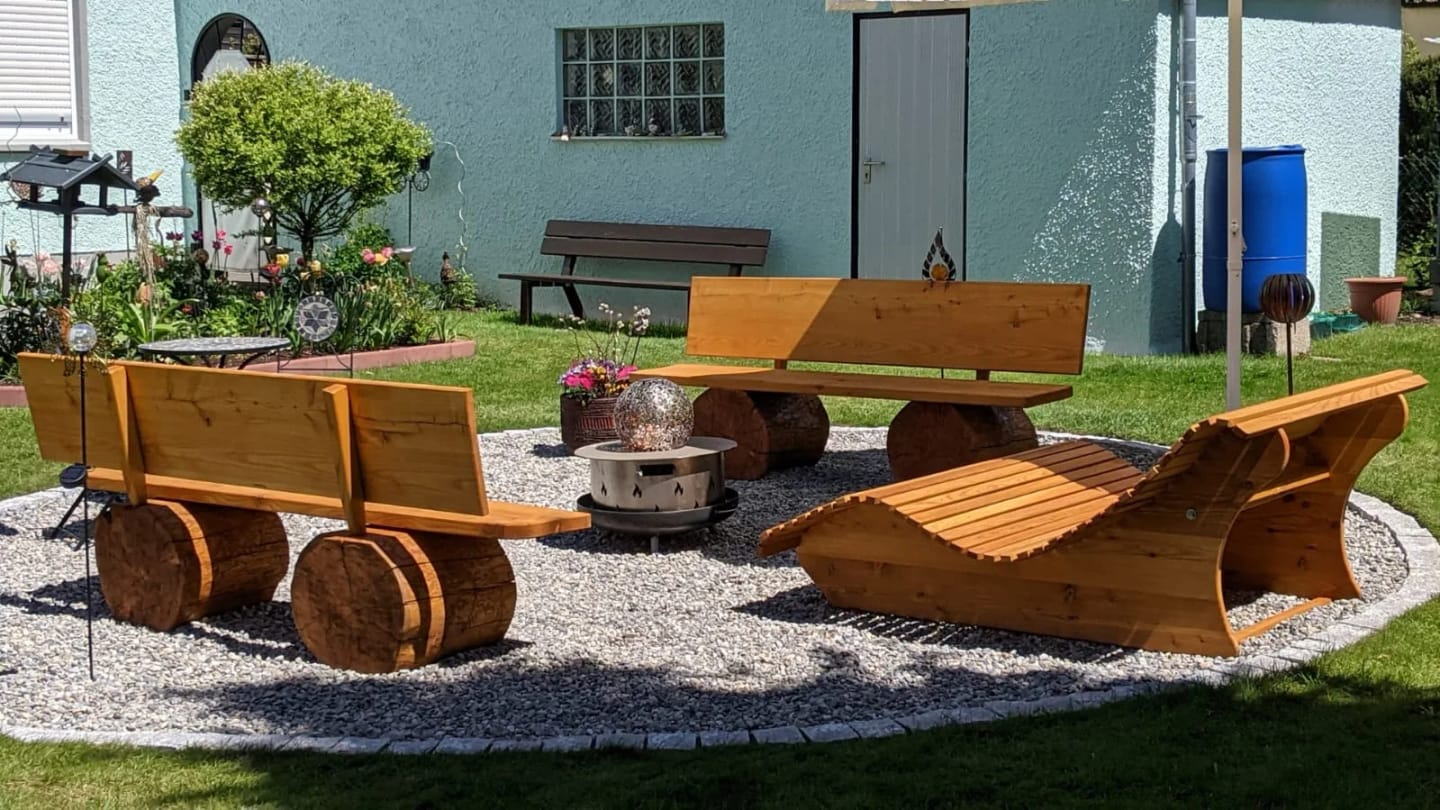 Customer photo review of Himmelsliege Schwungliege  ,,Schliersee" Relaxliege aus Lärchenholz