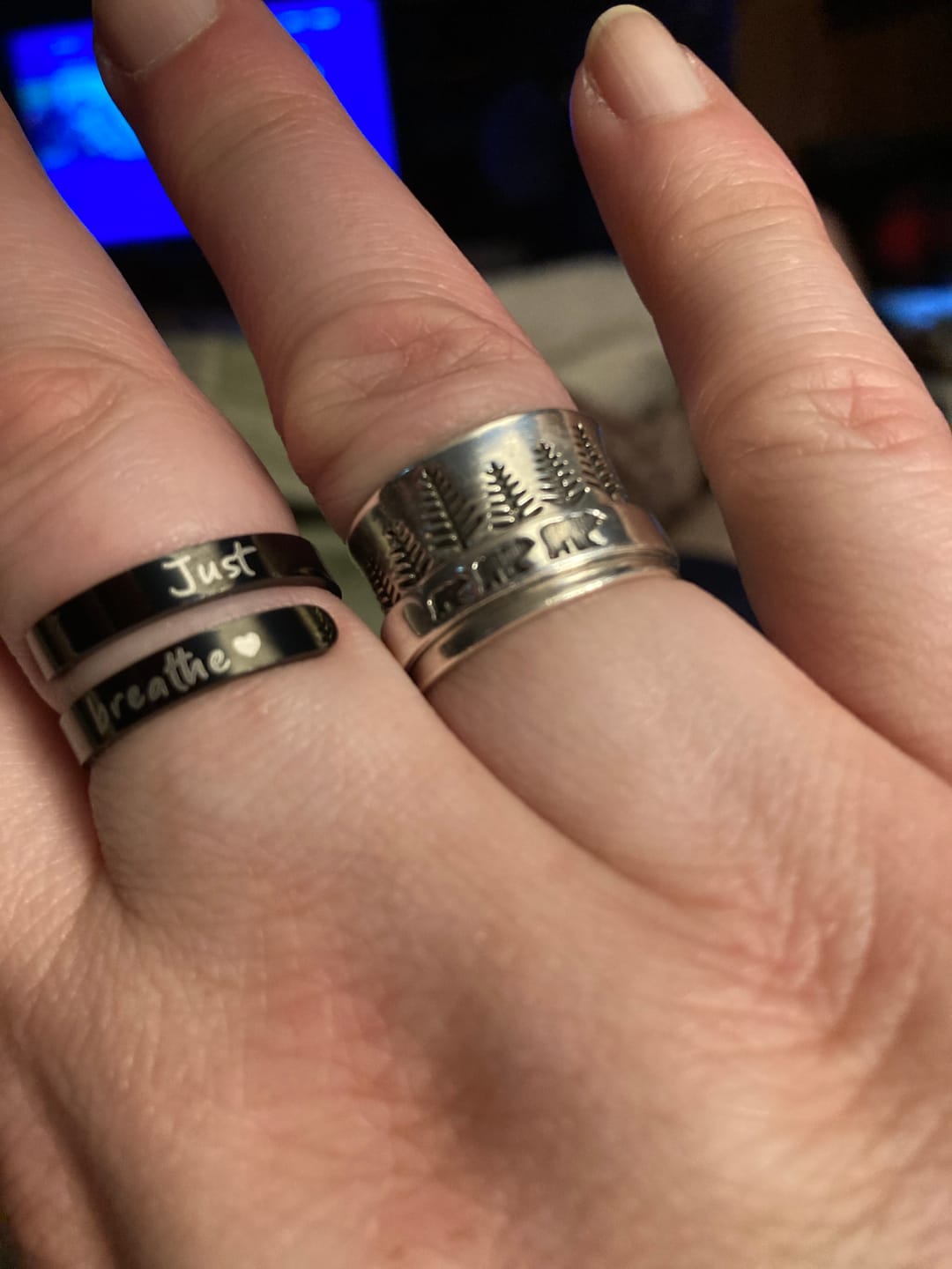 Customer photo review of Forest Mama Bear Fidget Ring Sterling Silver