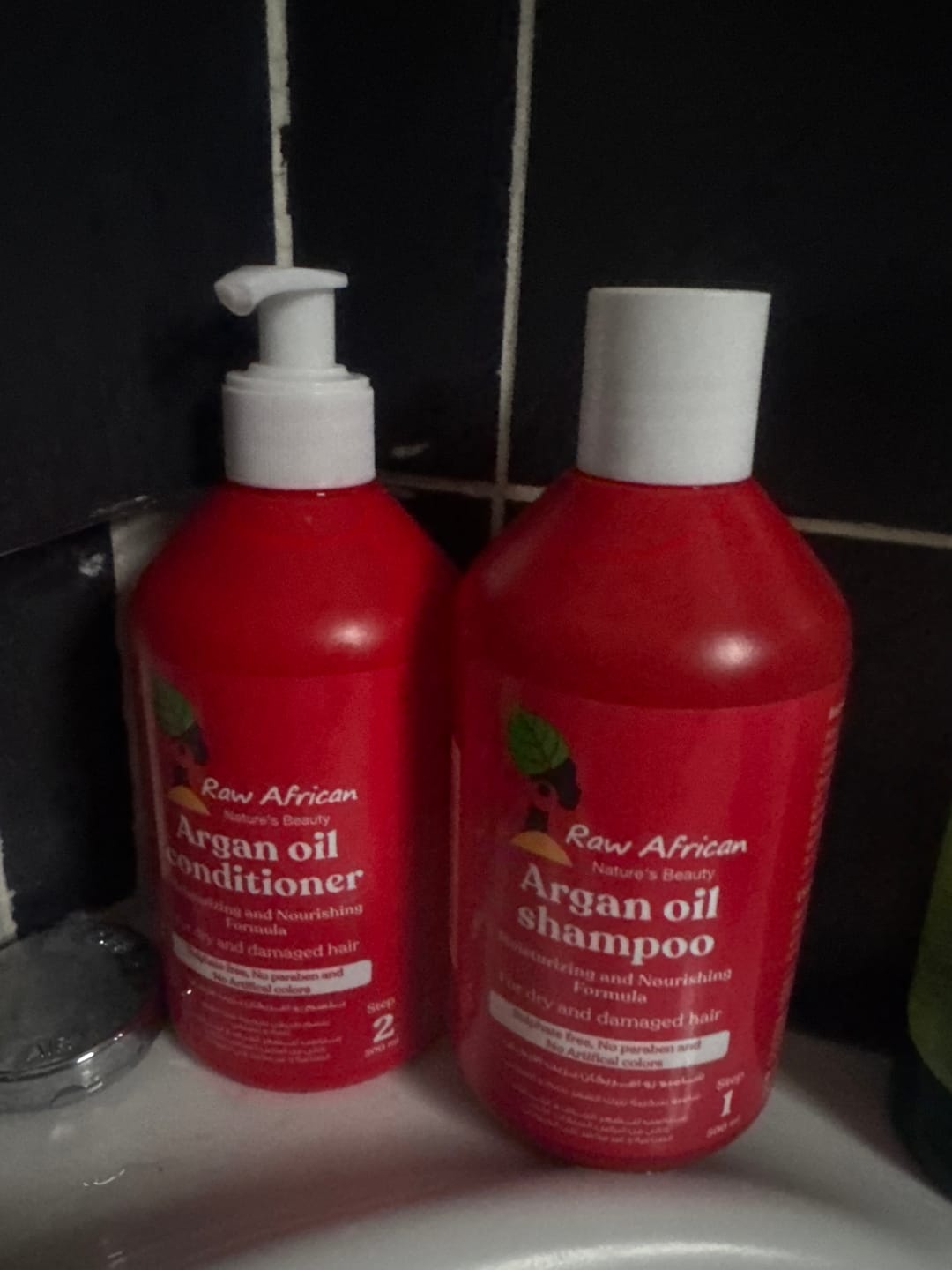 Customer photo review of Argan Oil Shampoo & Conditioner Set 500ml