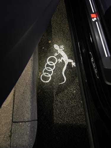 Customer photo review of Audi Q6 e-tron Dynamic Dual Lens Premium Door Puddle Lights Multiple Designs 2024-2026
