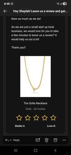 Customer photo review of The Sofia Necklace