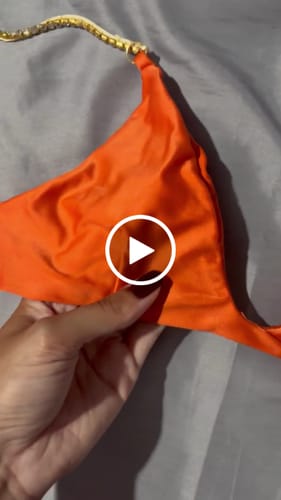 Customer video review of Top Com Alça de Strass Tangerina