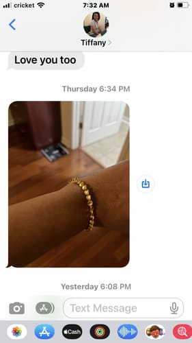 Customer photo review of Tibetan Bracelet of Fortune