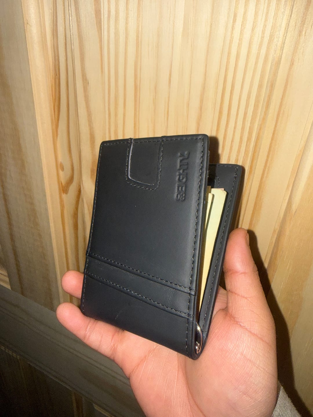 Customer photo review of 80Eighty® Matte Black Leather Wallet