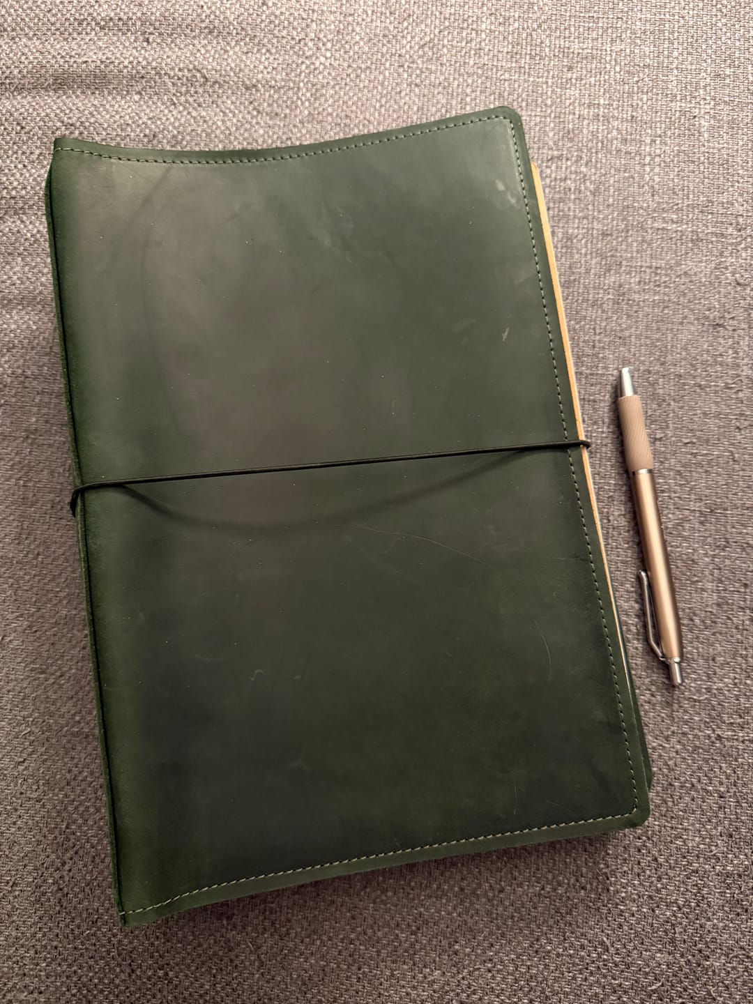 Customer photo review of Leather Journal Cover Refillable With Elastic Band