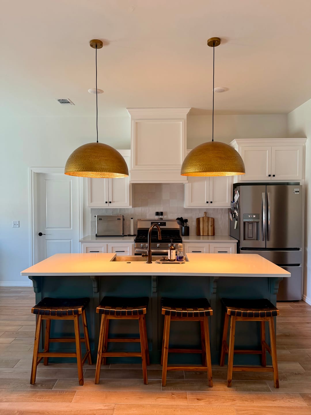 Customer photo review of Vintage Luxe Oversized Hammered Dome Pendant Light