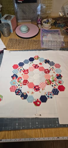 Customer photo review of Hexie Topper PDF Pattern