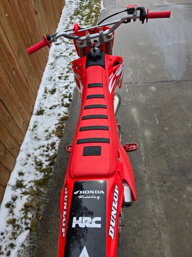 Customer photo review of Custom Seat Cover: 2003 Honda CR85R