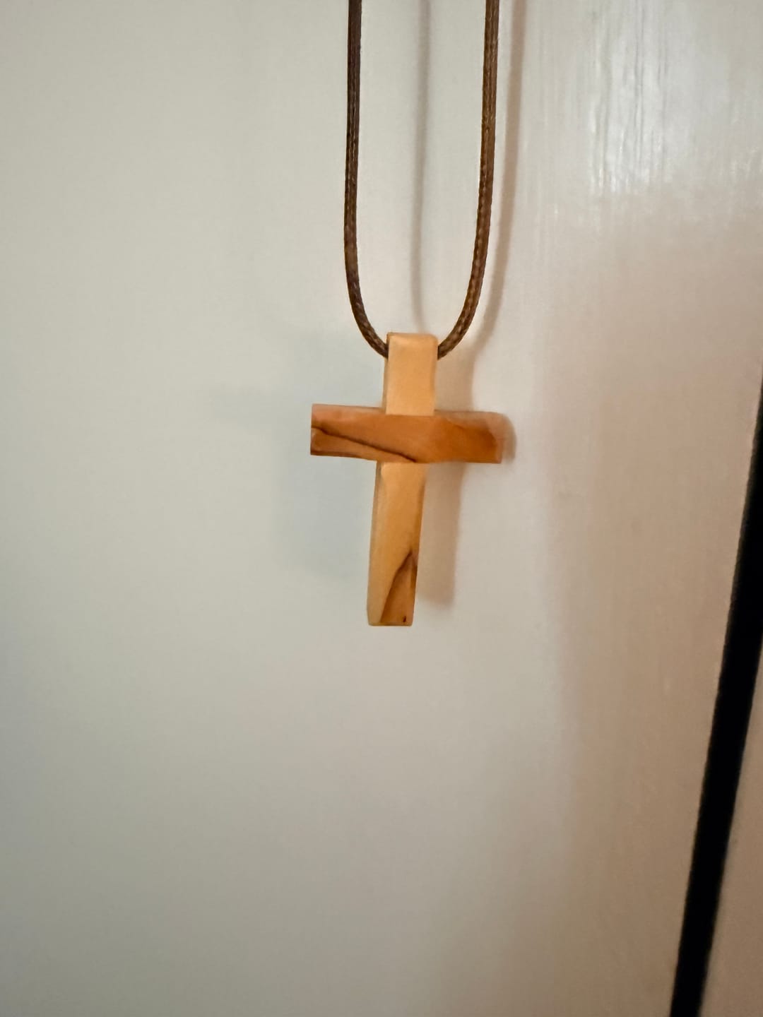 Customer photo review of Olive Wood Crucifix (Partially covered with Mother of Pearl) - Holy Land Crucifixes