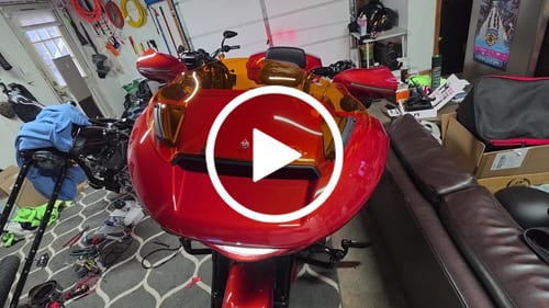 Customer video review of Color Matched hand guard with LED for Harley Touring & Softails