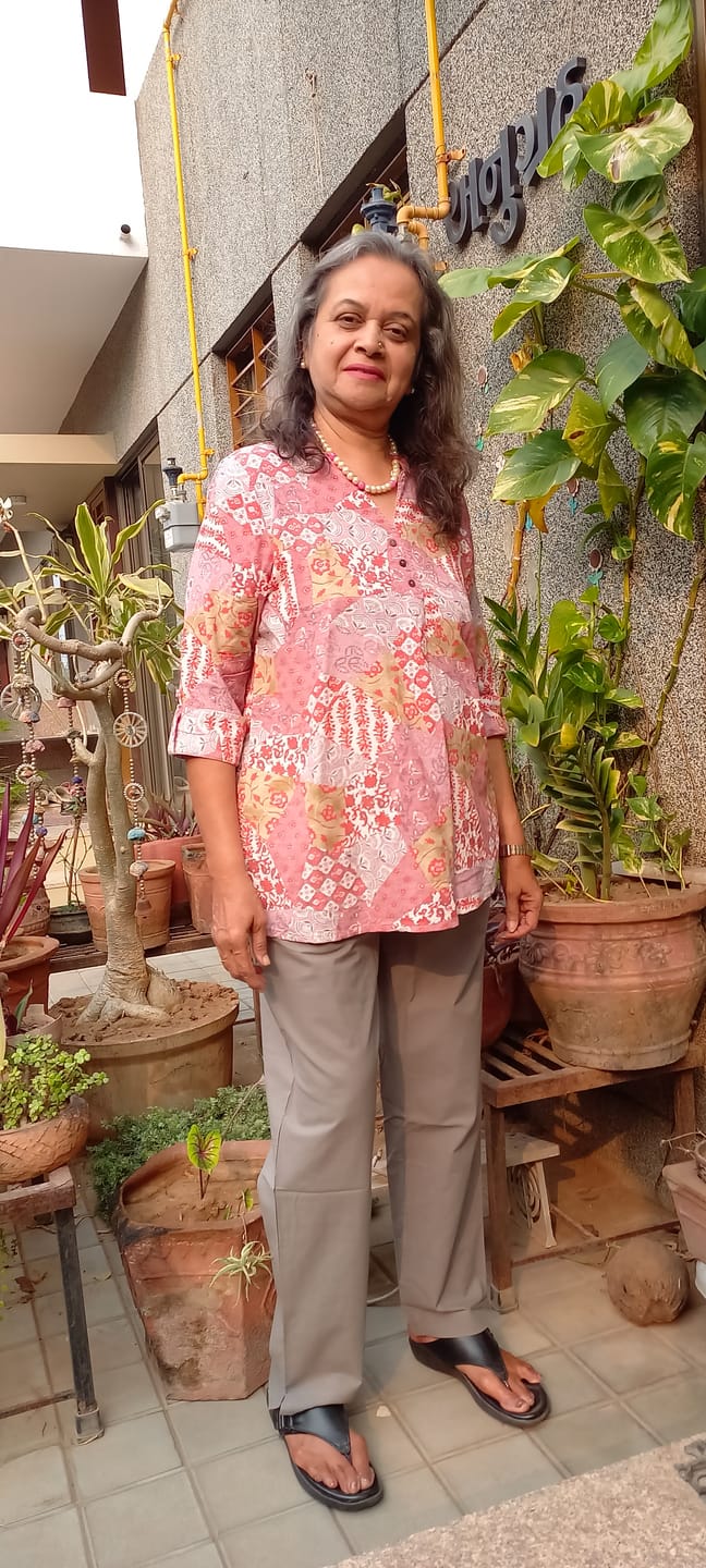 Customer photo review of Women Grey Cotton Pant