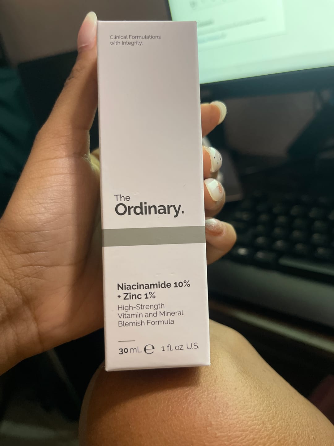 Customer photo review of Niacinamide 10% + Zinc 1% Oil Control Serum