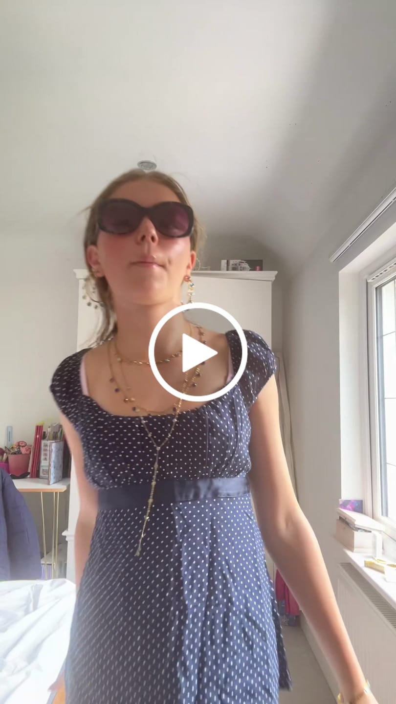 Customer video review of Faiza Droplet Statement Hoops Blue & Gold